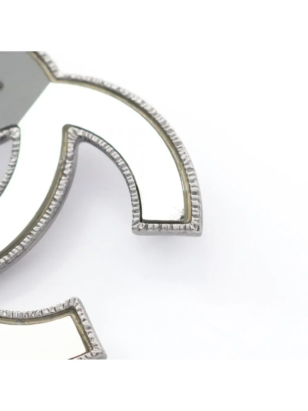 Chanel Cc Logo Brooch Sterling Silver #207078C13B